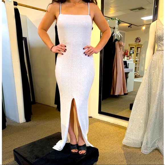 NWT Sequin Slit Gown - Picture 3 of 6